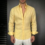 Men's Premium Solid Color Casual Slim-Fit Shirt