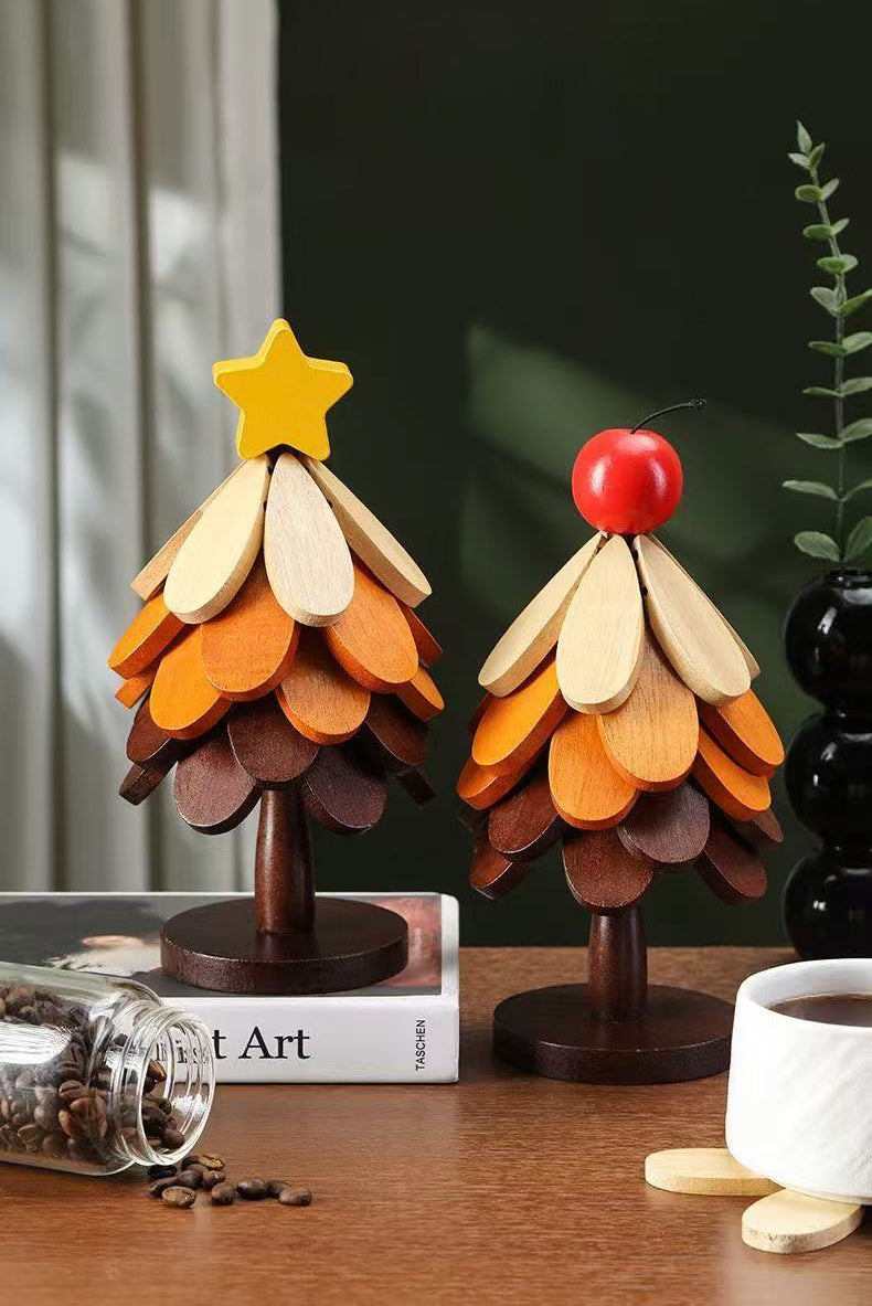 Christmas Tree Wooden Heat Insulation Trivet