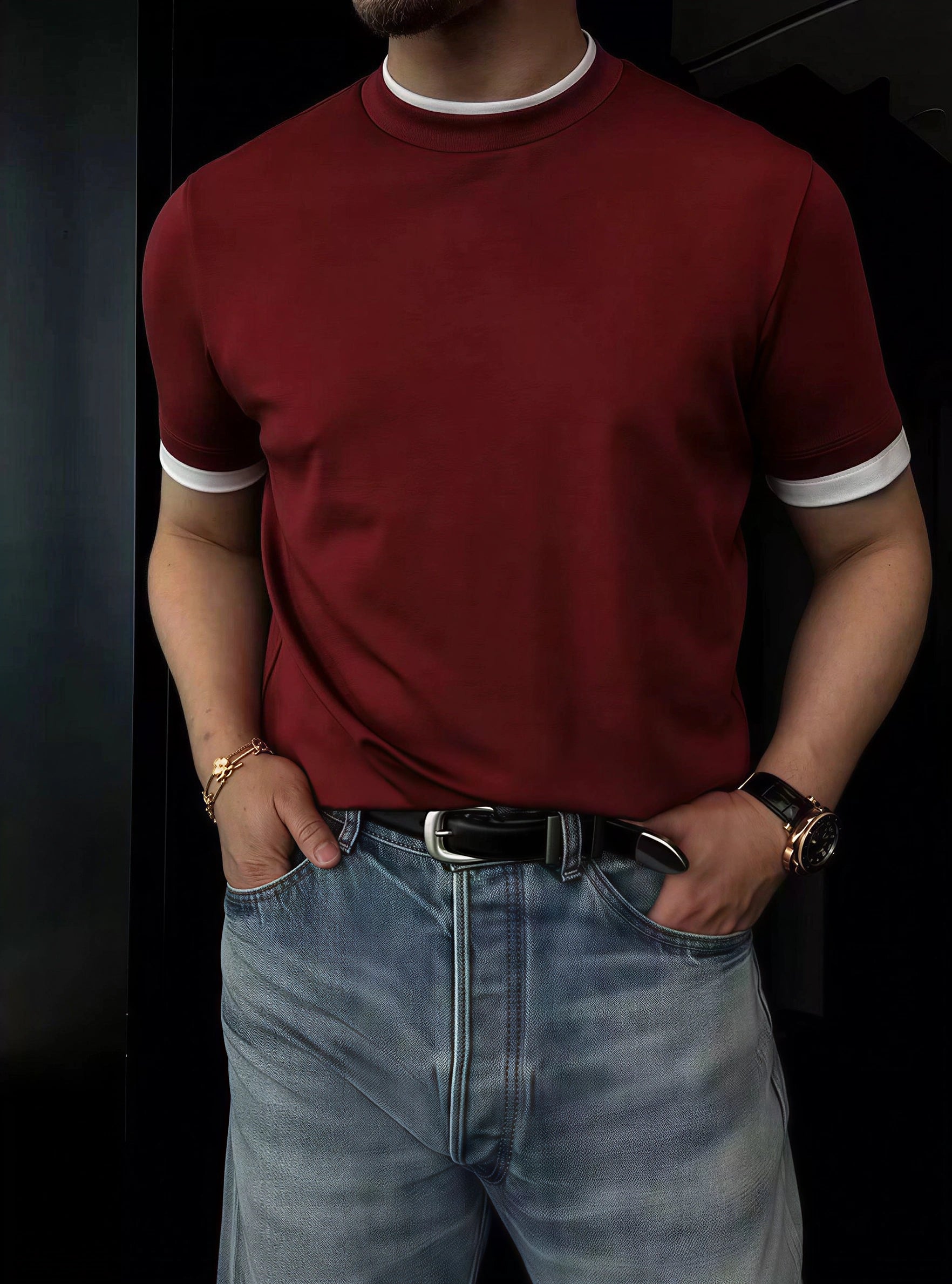 Men's Comfortable Faux Twinset Short-Sleeve T-Shirt