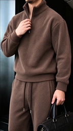Men's Comfortable Houndstooth Tracksuit