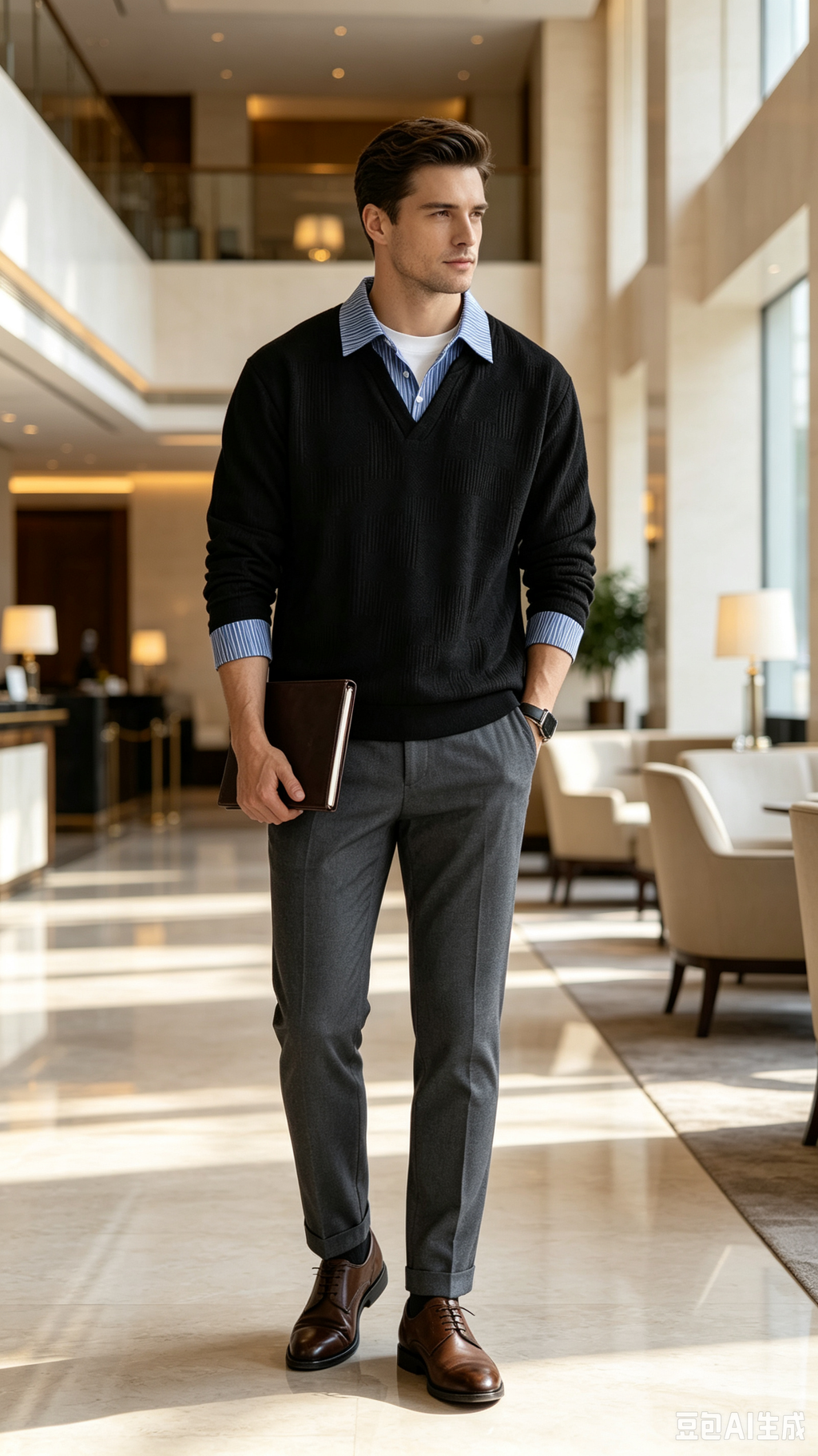 Men's Casual Mock Two-Piece Sweatshirt