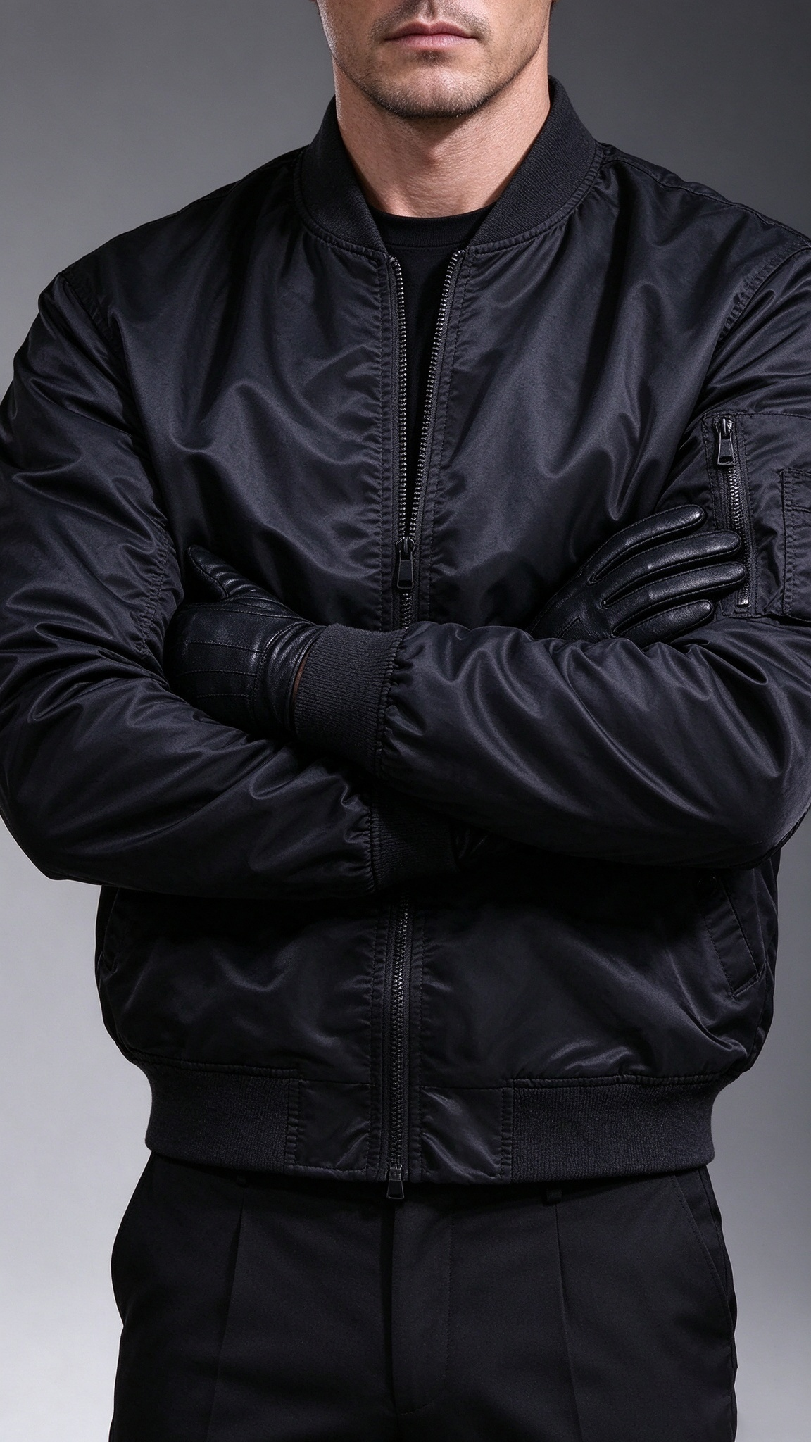 Men's Stand-Collar Bomber Jacket