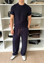 Men's Crewneck Comfortable Casual Short-Sleeve Set