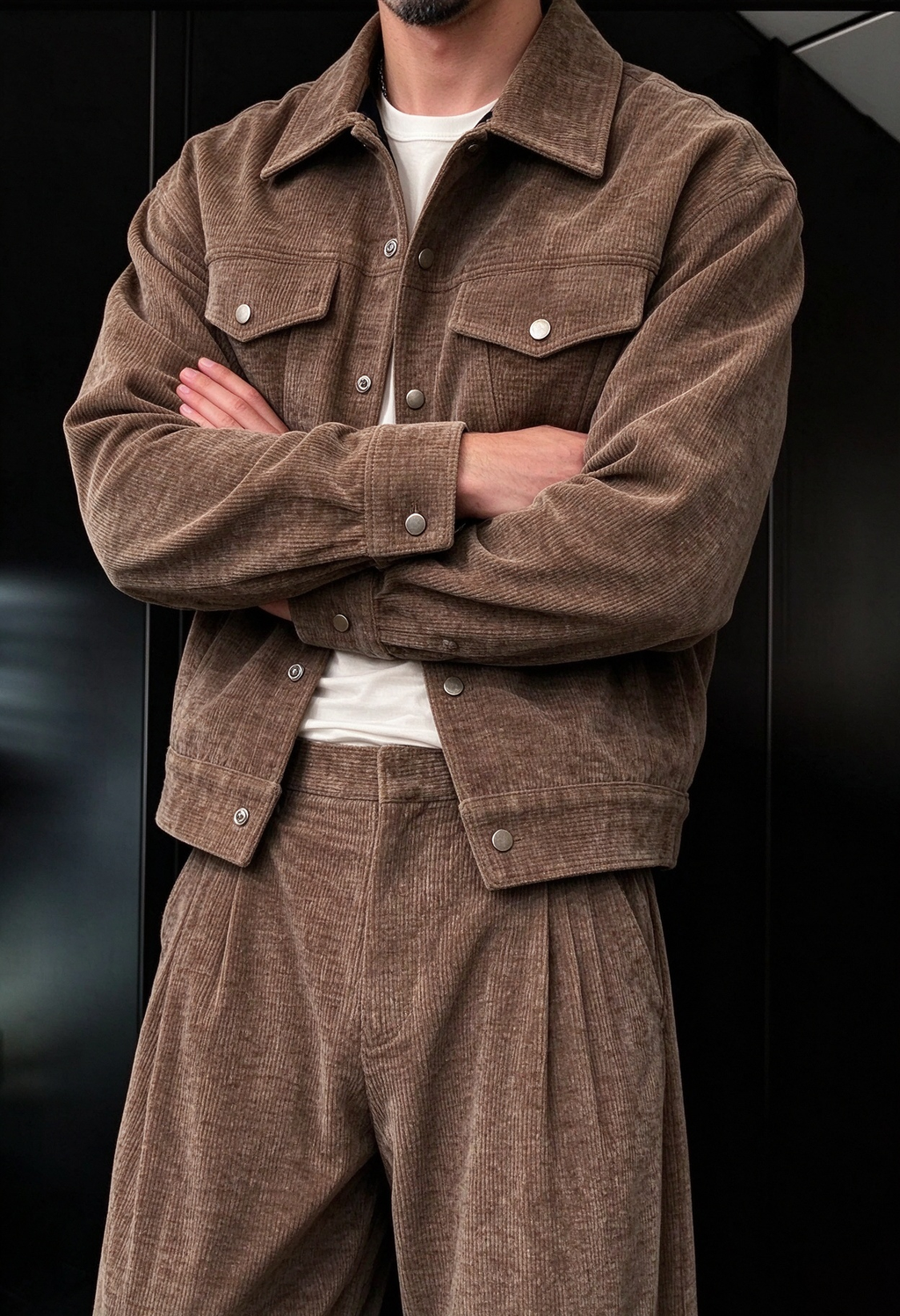 Men's Chenille Collared Jacket Set