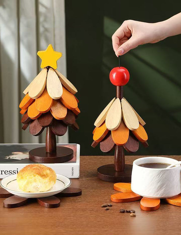 Christmas Tree Wooden Heat Insulation Trivet