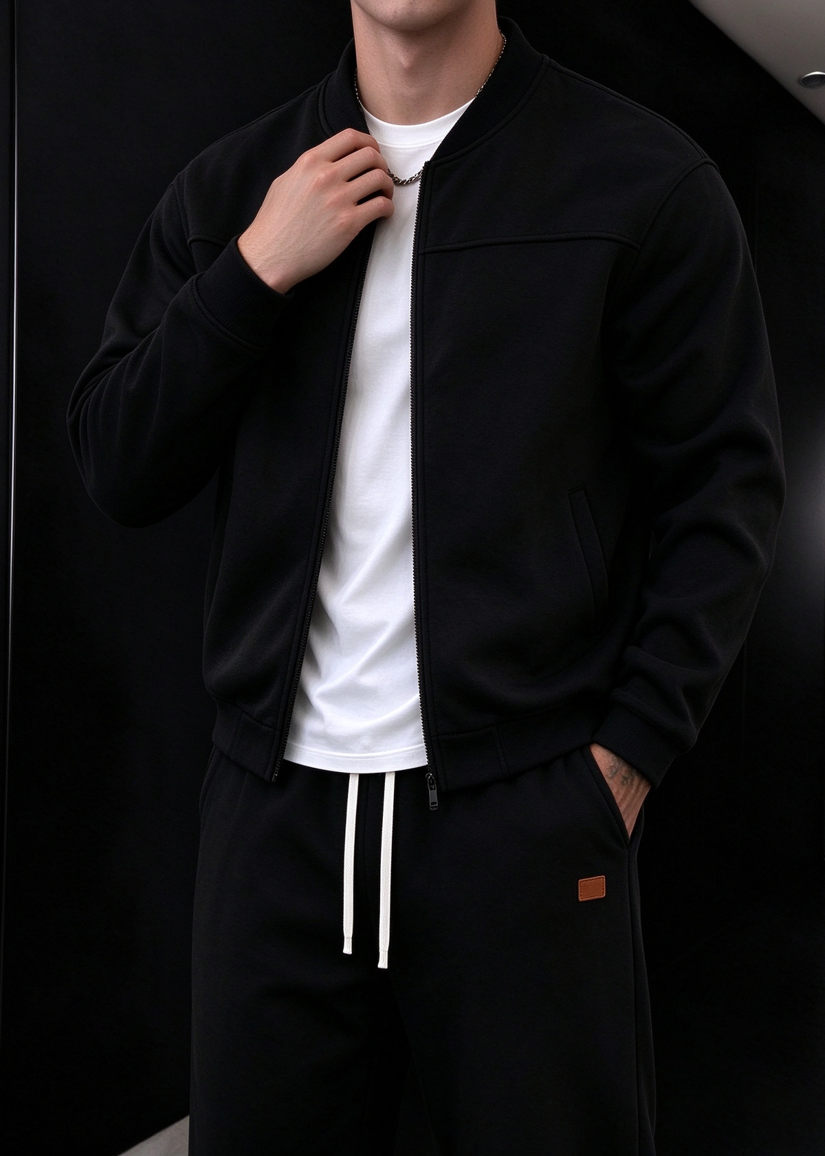 Men's Fleece-Lined Zip-Up Jacket and Jogger Pants Set