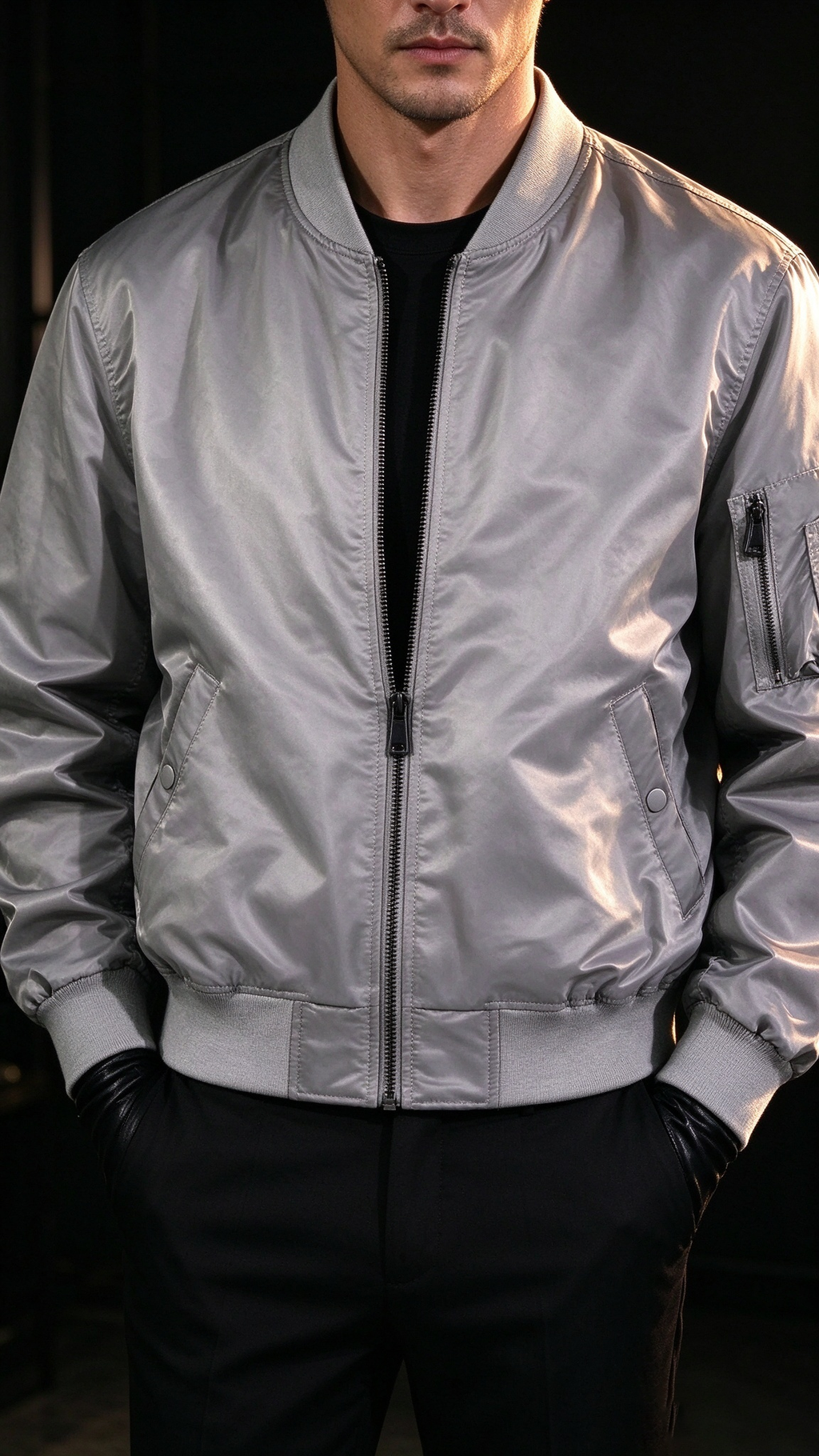 Men's Stand-Collar Bomber Jacket