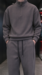Men's Comfortable Houndstooth Tracksuit