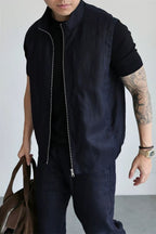 Men's Stand-Collar Textured Smart-Casual Business Vest