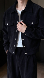 Men's Chenille Collared Jacket Set