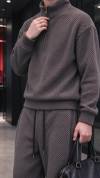 Men's Comfortable Houndstooth Tracksuit