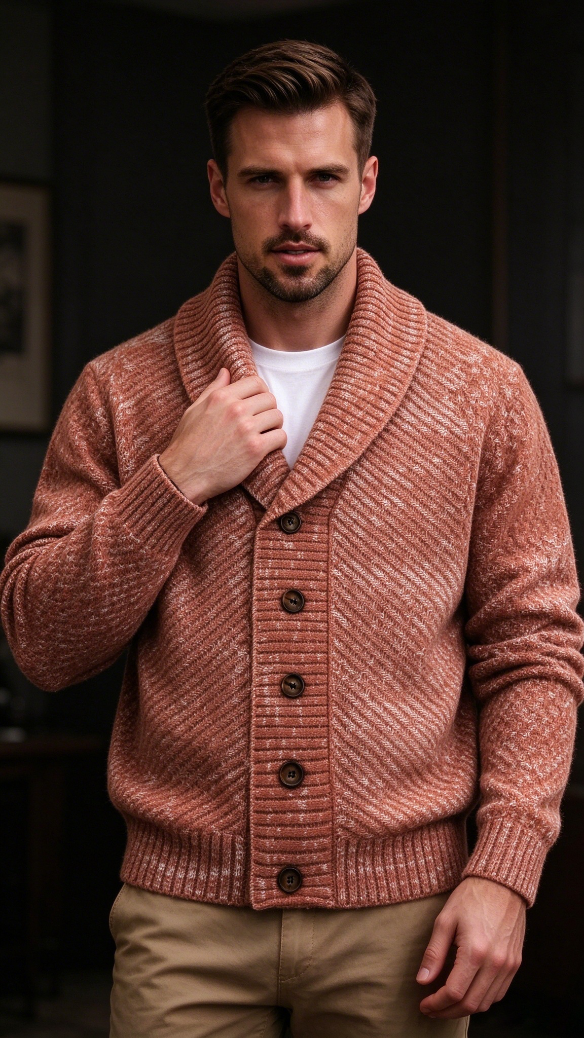 Men's Retro Knit Cardigan