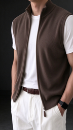 Men's Comfortable Knit Zip-Up Vest