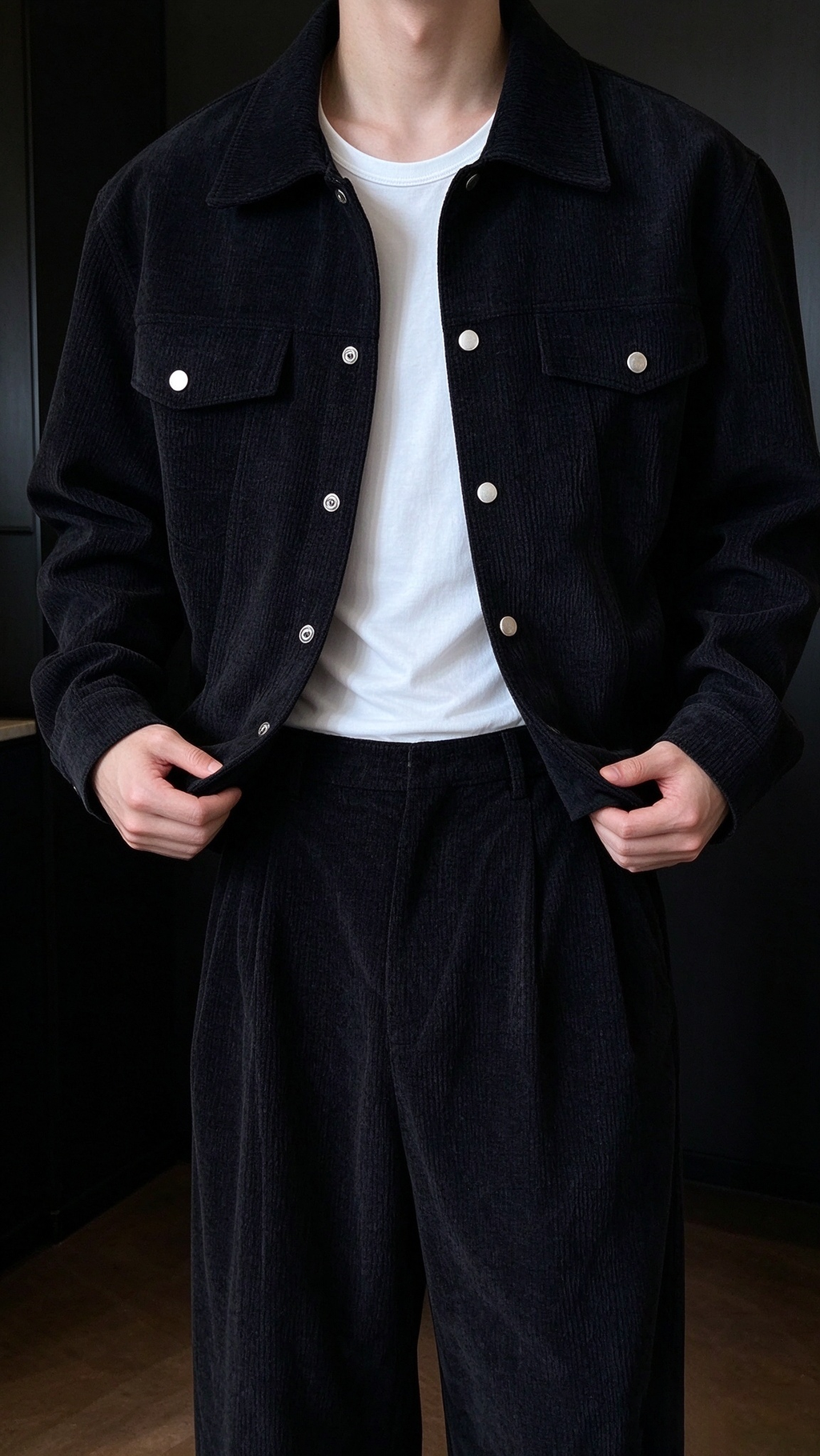Men's Chenille Collared Jacket Set