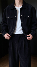 Men's Chenille Collared Jacket Set