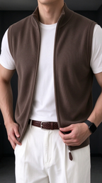 Men's Comfortable Knit Zip-Up Vest