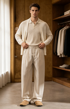 Men's Old Money Lyocell Tencel Straight-Leg Casual Trousers