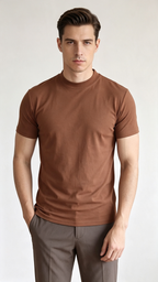Men's Premium Mock Neck Fitted Short-Sleeve Base T-Shirt