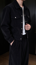 Men's Chenille Collared Jacket Set