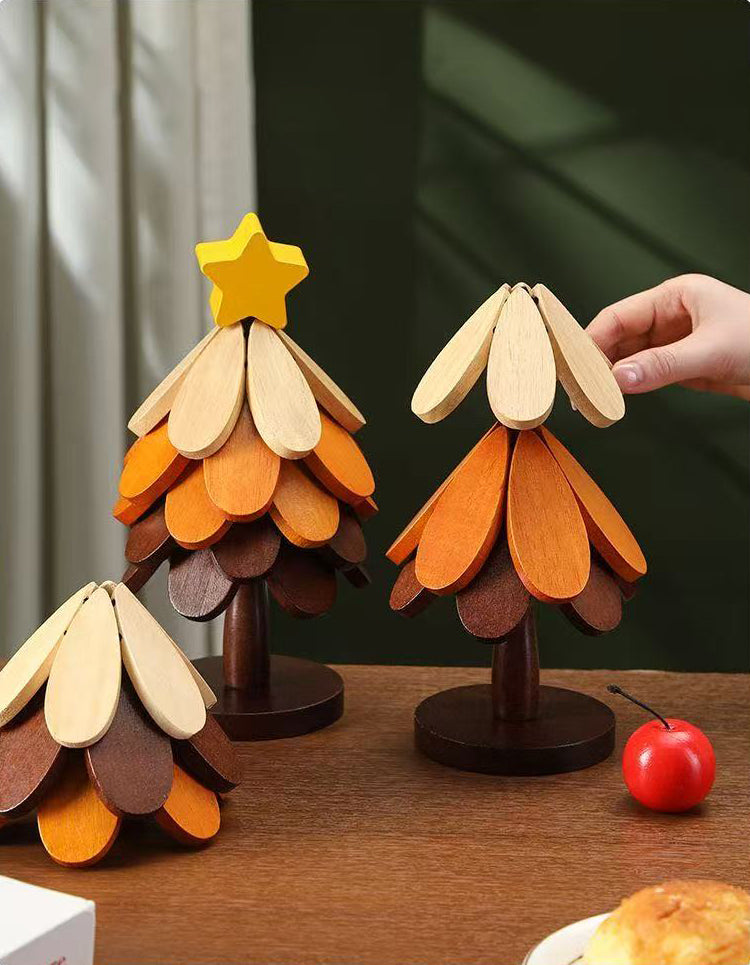 Christmas Tree Wooden Heat Insulation Trivet