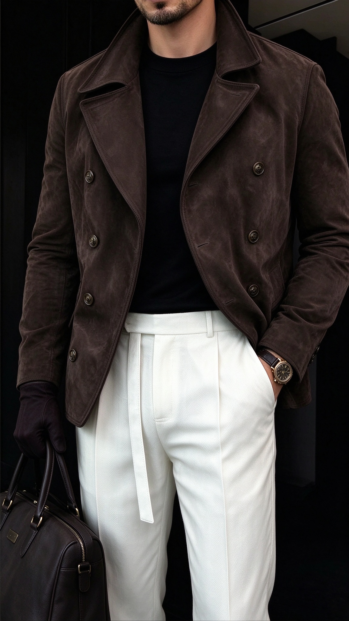 Men's Vintage Double-Breasted Jacket