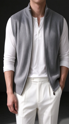 Men's Comfortable Knit Zip-Up Vest