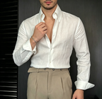 Men's Premium Solid Color Casual Slim-Fit Shirt
