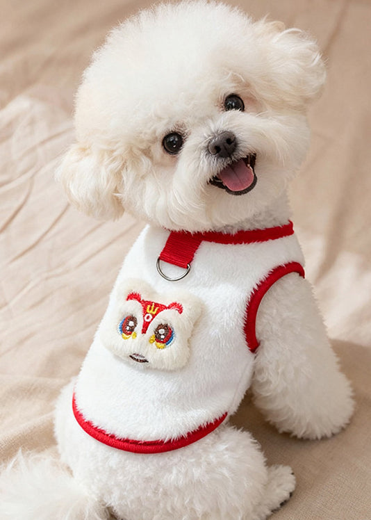 Soft Plush Pet Vest for Dogs & Cats – Breathable Derong Cotton Anti-Shedding Outfit