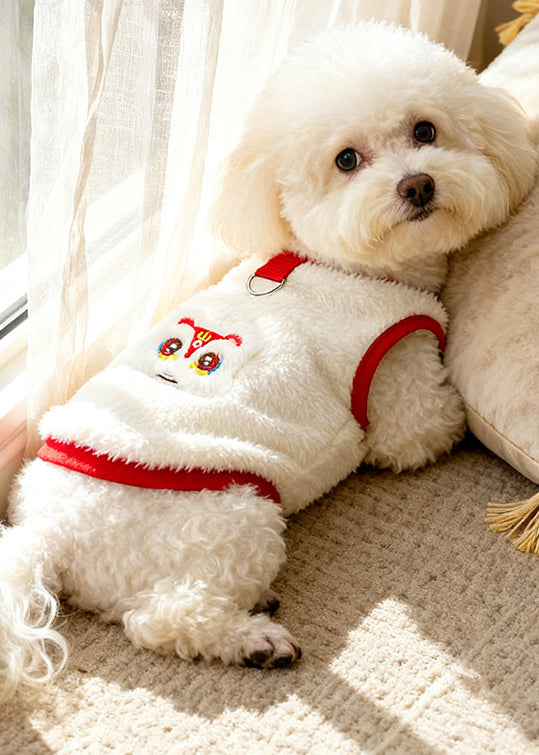 Soft Plush Pet Vest for Dogs & Cats – Breathable Derong Cotton Anti-Shedding Outfit