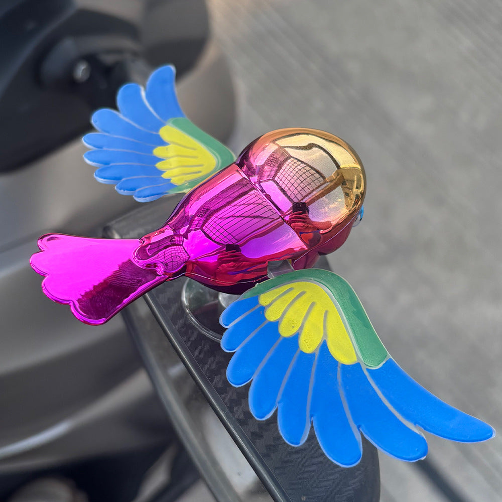 Cute Flying Companion Bird Car Ornament - Wind-Powered Flapping Wings Decoration for Dashboard, Roof, Mirror & Motorcycle