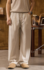 Men's Old Money Lyocell Tencel Straight-Leg Casual Trousers