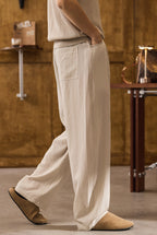 Men's Old Money Lyocell Tencel Straight-Leg Casual Trousers