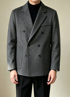 Men’s Double-Breasted Wool-Blend Blazer