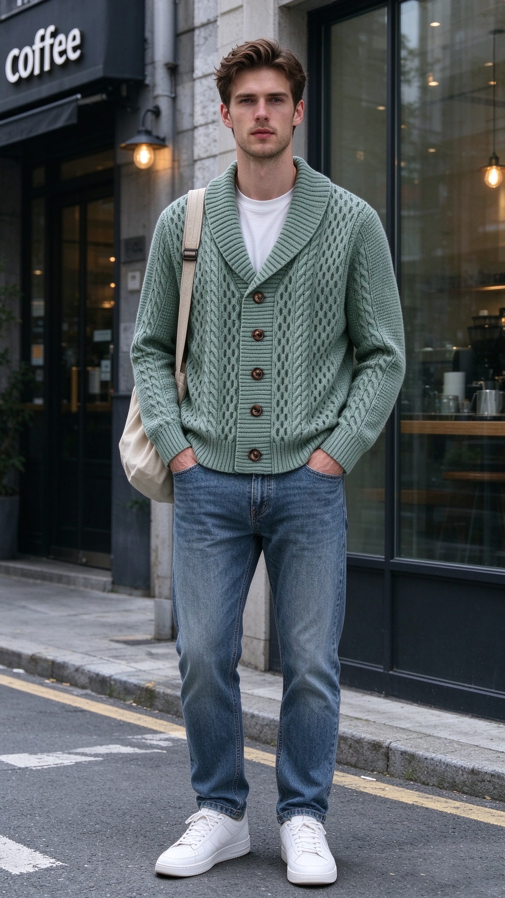 Men's Retro Knit Cardigan