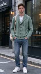 Men's Retro Knit Cardigan
