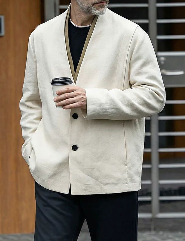 Minimalist Layered Breathable Suit Jacket