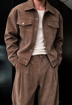 Men's Chenille Collared Jacket Set