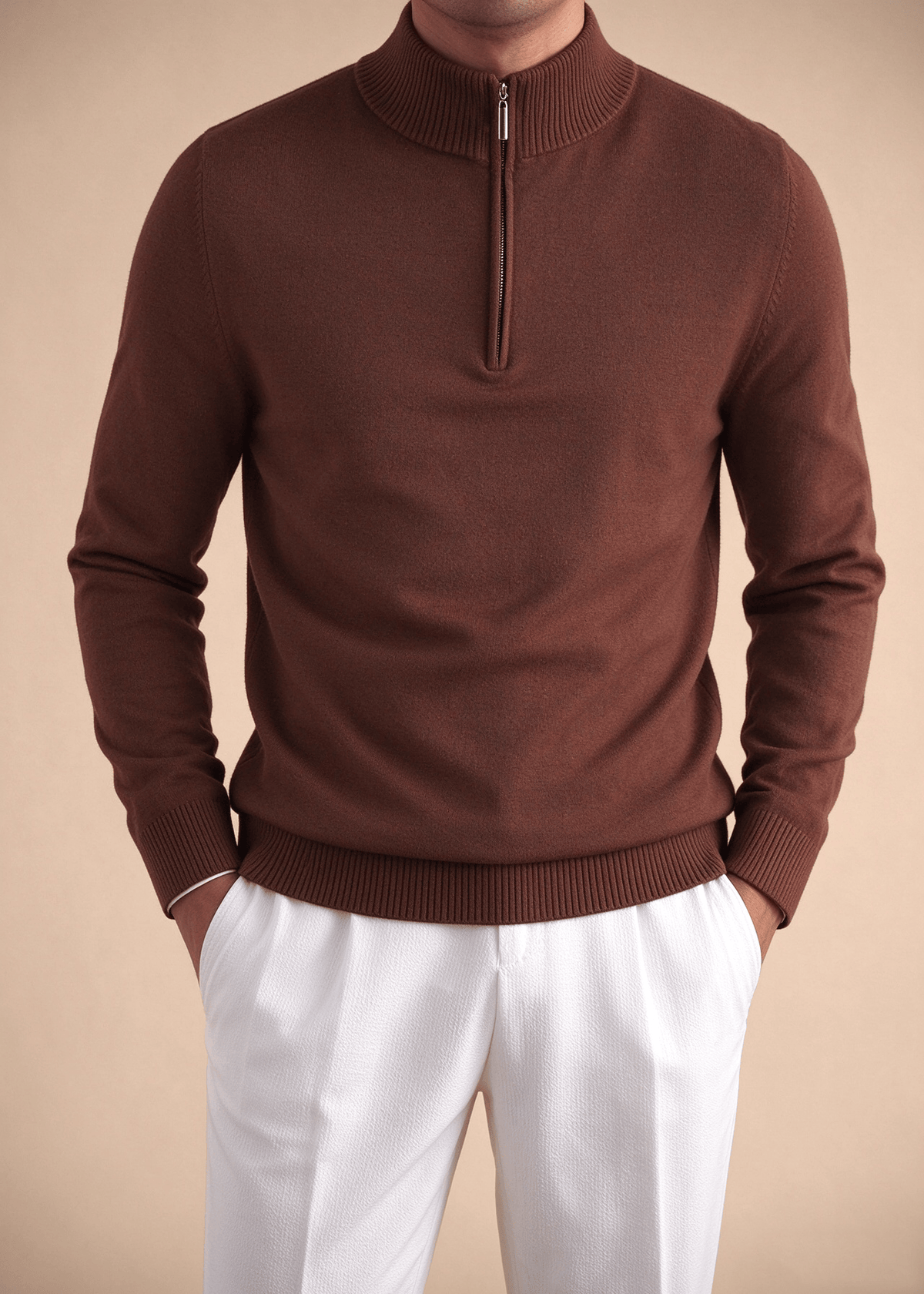 Men’s Quarter-Zip Mock Neck Sweater – Slim Fit Anti-Pilling Knit Pullover