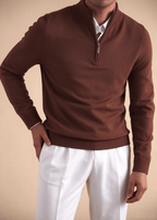 Men’s Quarter-Zip Mock Neck Sweater – Slim Fit Anti-Pilling Knit Pullover