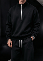 Men’s Stand Collar Half-Zip Sweatshirt & Sweatpants Set