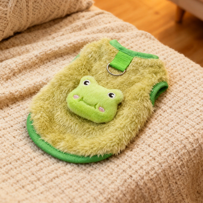 Soft Plush Pet Vest for Dogs & Cats – Breathable Derong Cotton Anti-Shedding Outfit