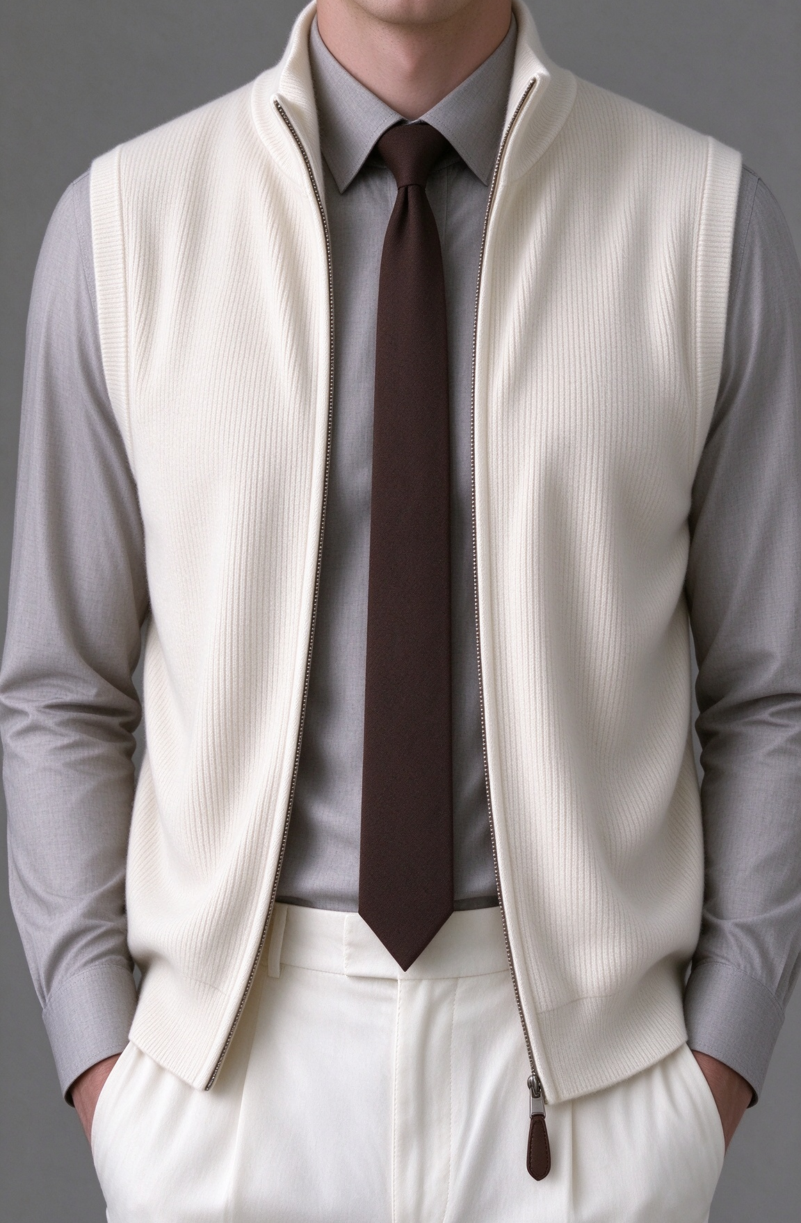 Men's Comfortable Knit Zip-Up Vest