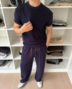 Men's Crewneck Comfortable Casual Short-Sleeve Set