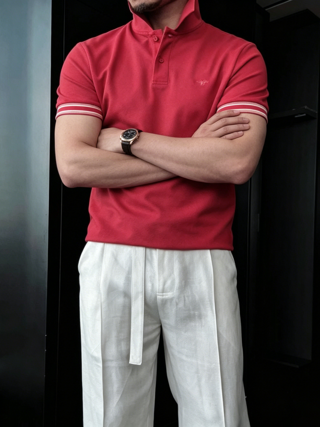 Men's High-Quality Breathable Little Bee Embroidered Polo Shirt