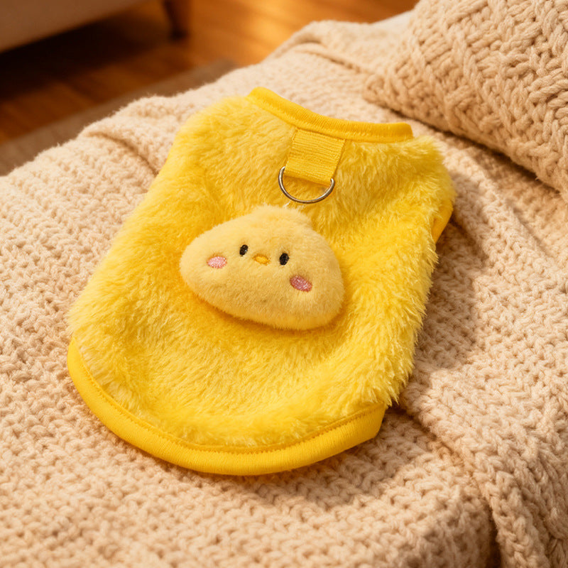 Soft Plush Pet Vest for Dogs & Cats – Breathable Derong Cotton Anti-Shedding Outfit