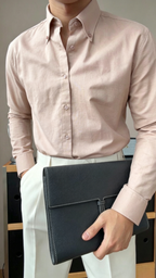 Premium Cotton Linen Button-Down Shirt - Men's Summer Old Money Aesthetic Casual Long Sleeve Shirt