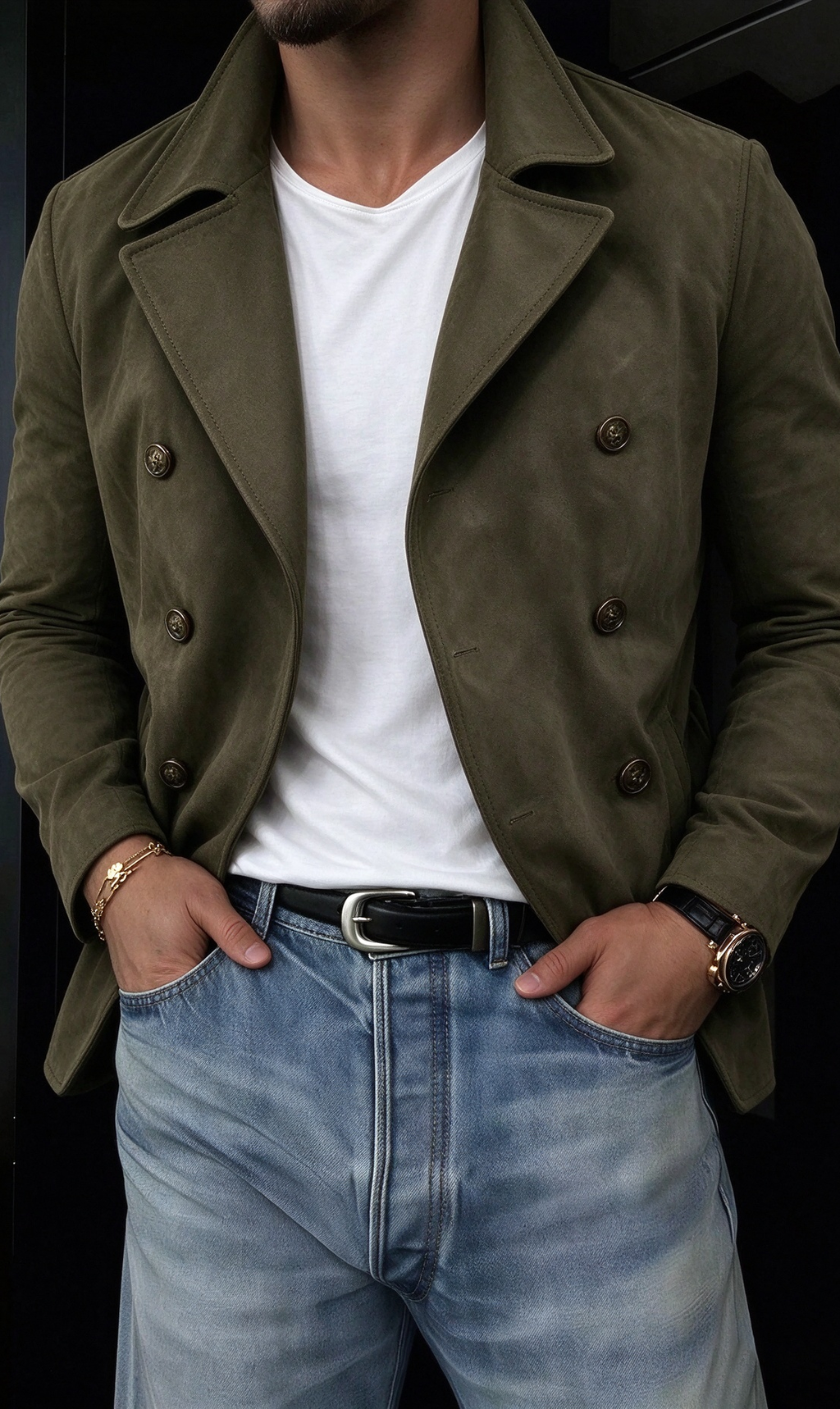Men's Vintage Double-Breasted Jacket