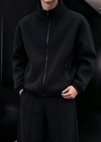 Men’s Heavyweight Fleece Two-Piece Set – Stand Collar Zip Jacket & Wide-Leg Pants
