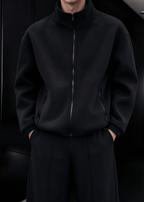 Men’s Heavyweight Fleece Two-Piece Set – Stand Collar Zip Jacket & Wide-Leg Pants