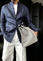 Premium Men's Linen Blend Mandarin Collar Set - Effortless Old Money Aesthetic Summer Lounge Suit